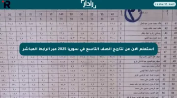 استعلم الآن عن نتائج الصف التاسع في سوريا 2025 عبر الرابط المباشر